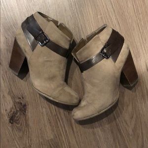 Grey/ tan booties